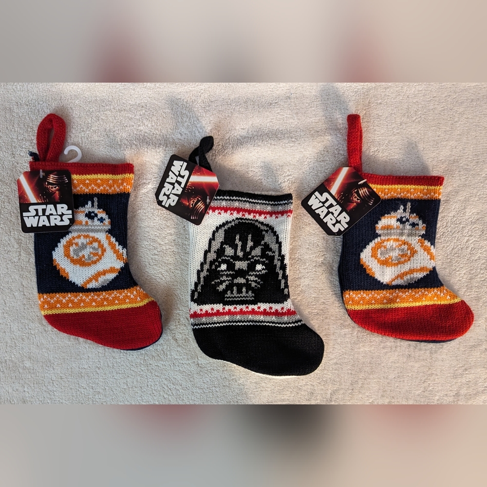 NWT Set of 3 Star Wars Mini Knit Stockings